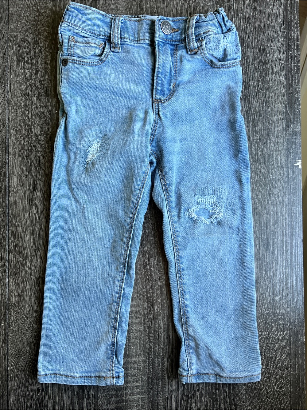Old Navy Kara Skinny Built-In Flex Jeans 2T Light Wash Distressed Denim